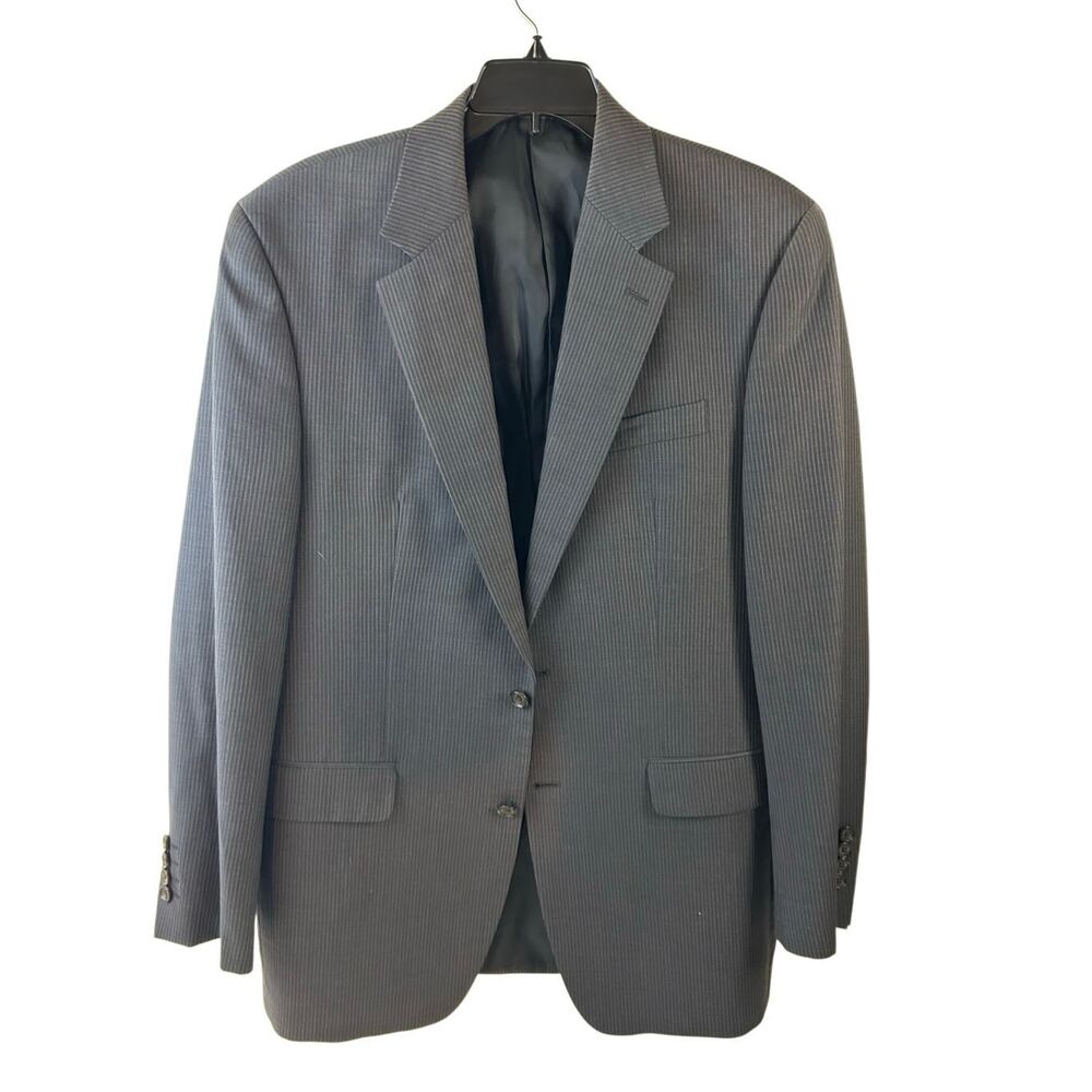 Ralph‎ Lauren Gray stripe Blazer Mens 50R Wool-Laine Canada rn #90736